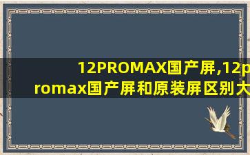 12PROMAX国产屏,12promax国产屏和原装屏区别大吗