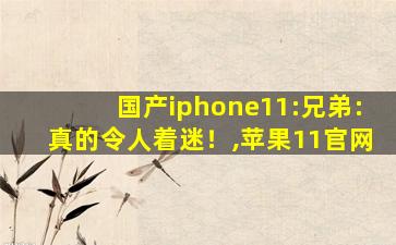 国产iphone11:兄弟:真的令人着迷！,苹果11官网